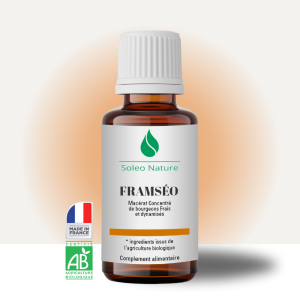 Framséo Bio - flacon 30 ml. Régulateur hormonal naturel, Framséo régule l'activité des œstrogènes et de la progestérone, soulage les symptômes prémenstruels, les dérèglements du cycle, et favorise l'équilibre hormonal pendant la ménopause.